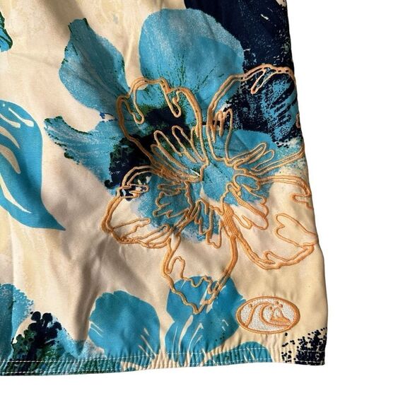 Quiksilver Edition ~ Mens White and Blue Floral Boardshorts ~ size 36 - Picture 5 of 14